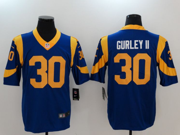 Men Los Angeles Rams 30 Gurley ii Blue Nike Vapor Untouchable Limited NFL Jerseys